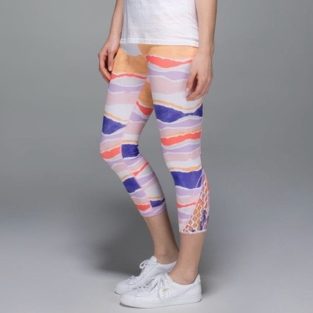 SOLD Lululemon True Self Crop Bleacher Stripe